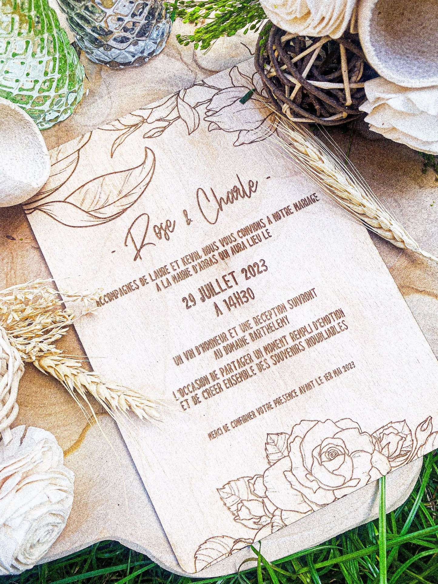 Faire-part en bois sur mesure