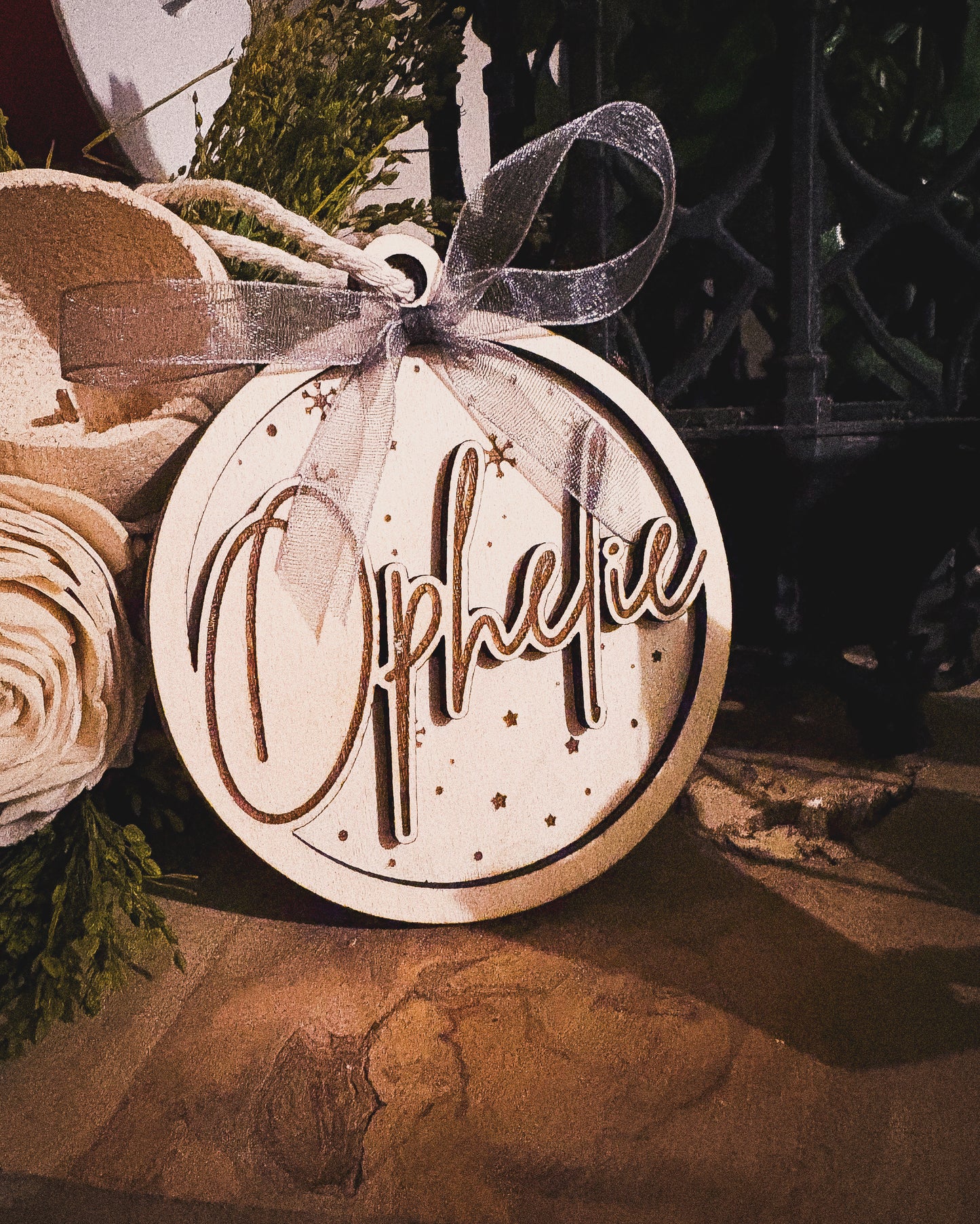 Suspension de sapin en bois